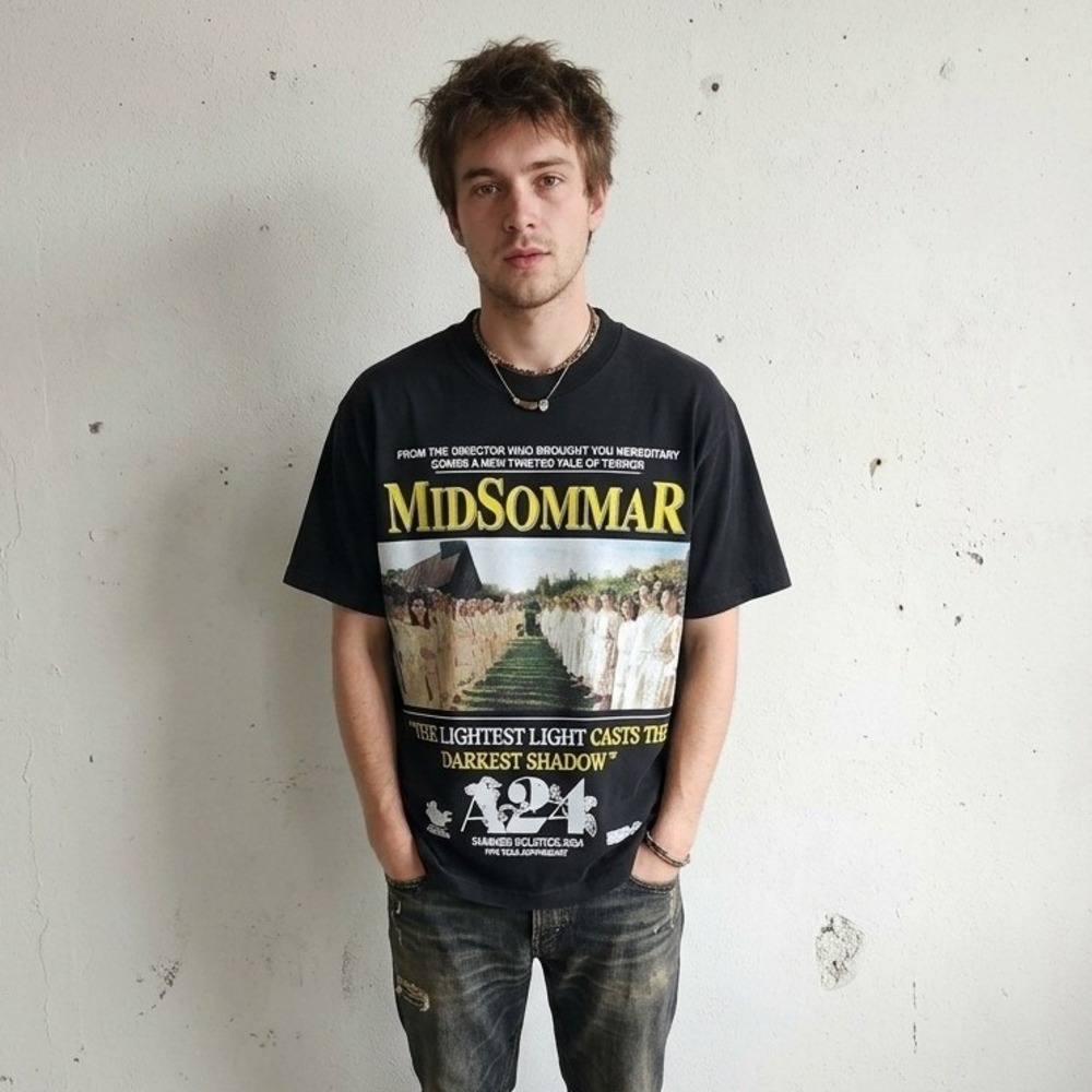 Online Ceramics Midsommar A24 Tee Mens Medium Black Graphic 5 Year Anniversary